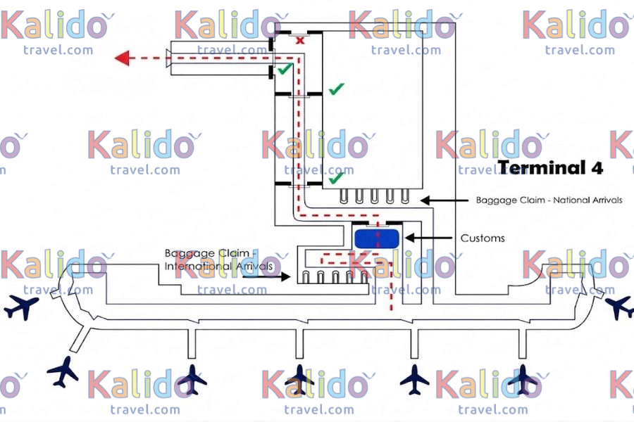 Terminal 4 international map